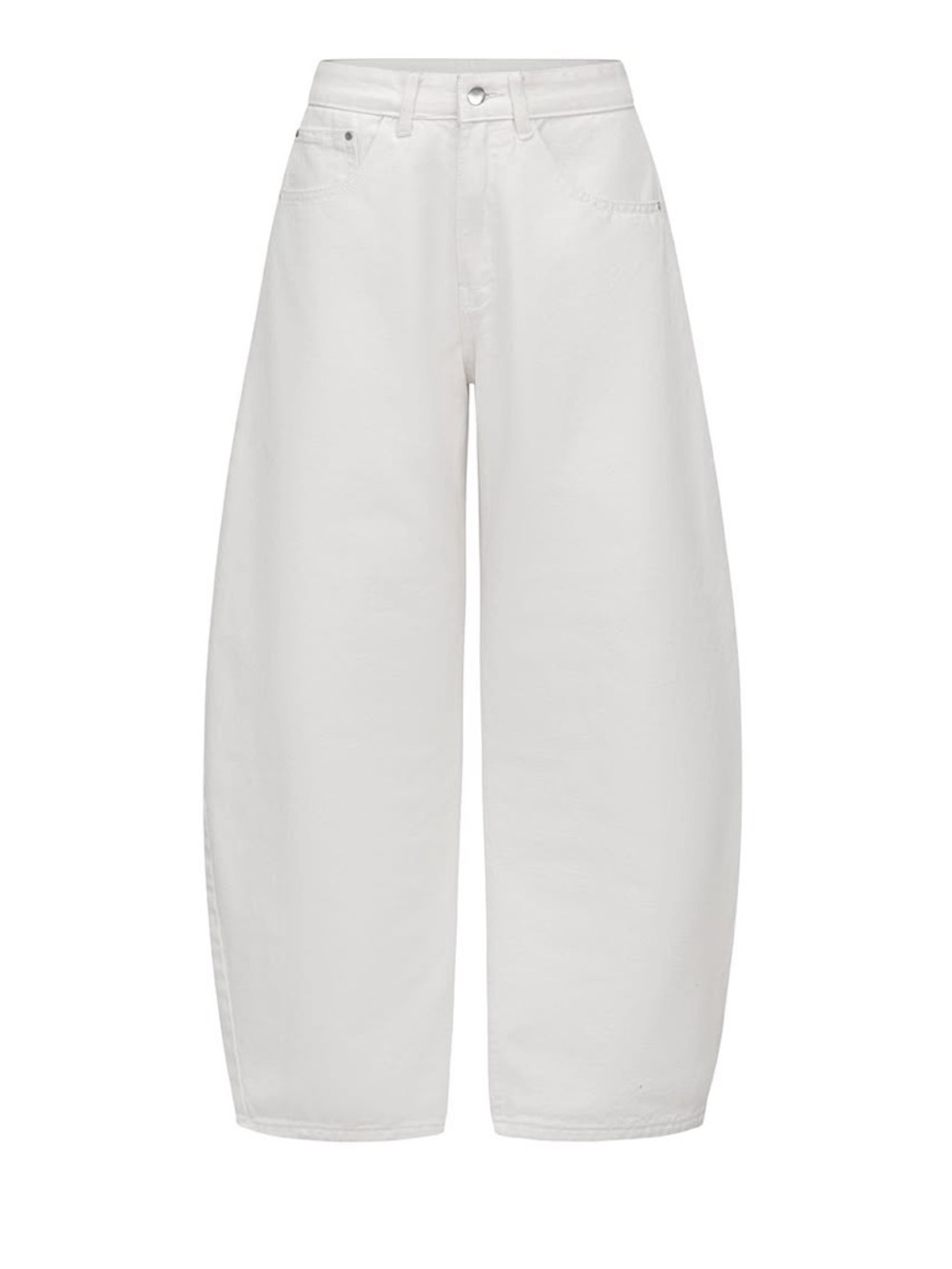 Women's White Ballon Wide-Leg Jeans